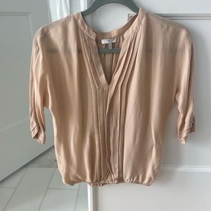 Joie Marru Pleated Silk Blouse XS
